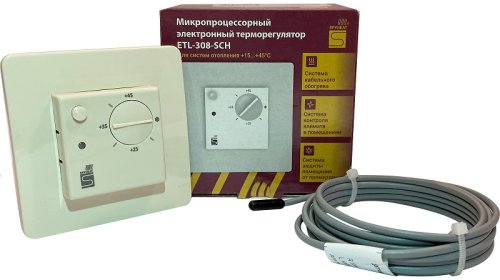 Терморегулятор механический SpyHeat ETL-308SCH 3.6кВт 16А бежевый картинка
